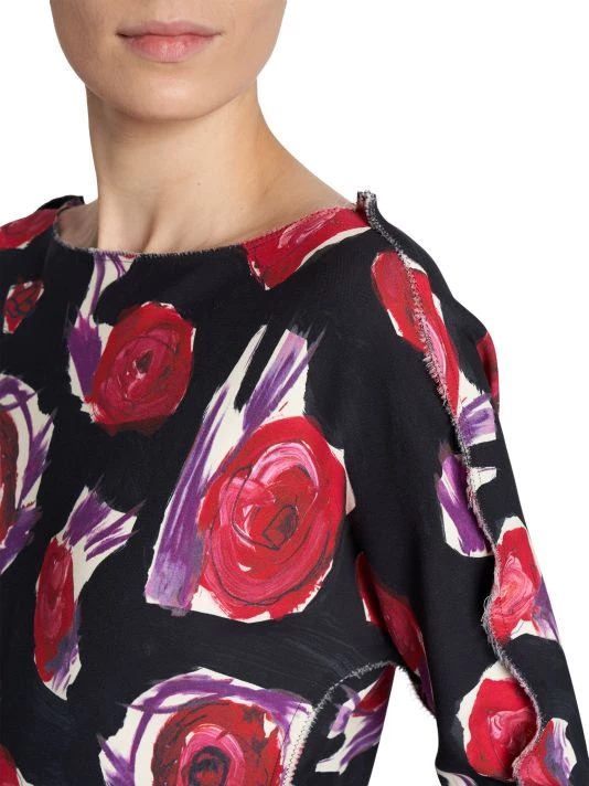 Marni Rose-Print Long-Sleeve Midi-Dress 8 Marni Rose-Print Long-Sleeve Midi-Dress - Image 6
