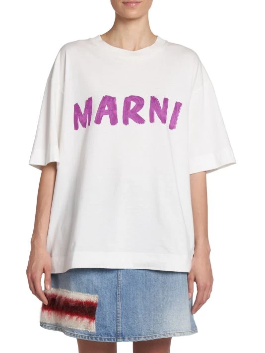 Marni Logo-Print Cotton Jersey T-Shirt 5 Marni Logo-Print Cotton Jersey T-Shirt - Image 3