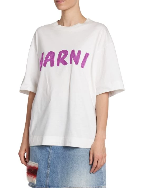 Marni Logo-Print Cotton Jersey T-Shirt 6 Marni Logo-Print Cotton Jersey T-Shirt - Image 4