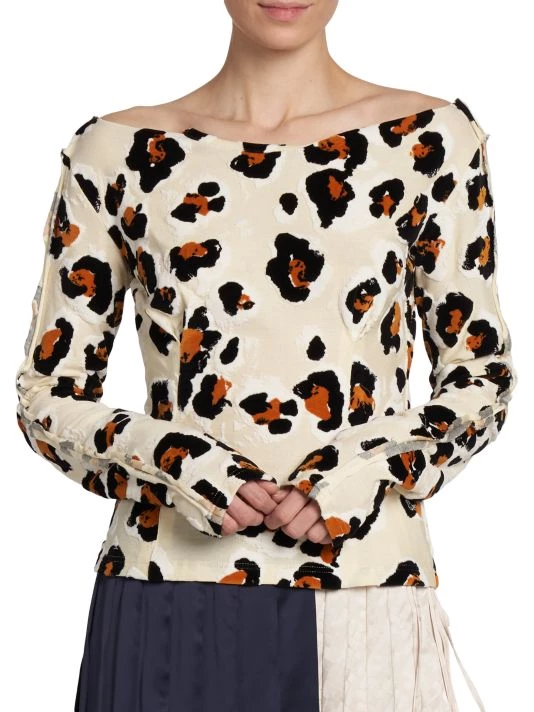 Marni Animal-Print Cotton Long-Sleeve Top 5 Marni Animal-Print Cotton Long-Sleeve Top - Image 3
