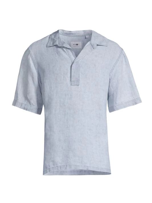 NN07 The Commuter, The Weekender, Linen Short-Sleeve Popover For Men 3 NN07 The Commuter, The Weekender, Linen Short-Sleeve Popover For Men