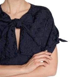 Marni Tie-Front Short-Sleeve Midi-Dress -Cheap Fit N Trends Store unnamed file 167