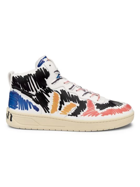 Marni X VEJA High-Top Leather Sneakers For Men 3 Marni X VEJA High-Top Leather Sneakers For Men
