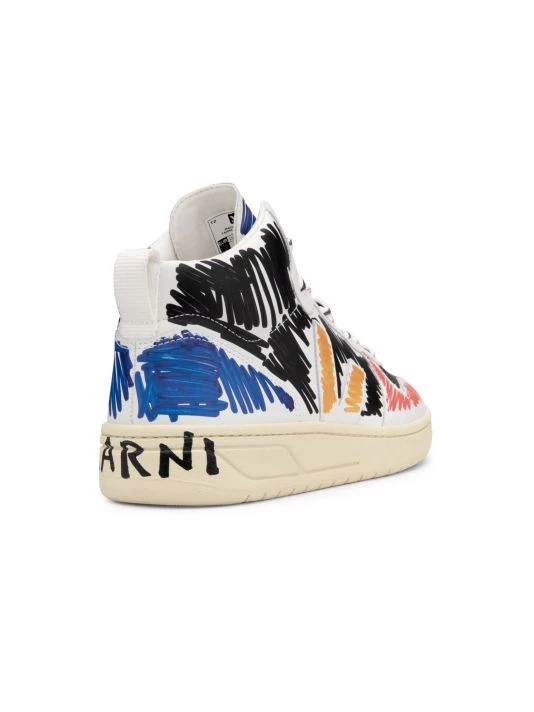 Marni X VEJA High-Top Leather Sneakers For Men 5 Marni X VEJA High-Top Leather Sneakers For Men - Image 3