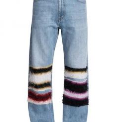Marni Knit-Patch Wide-Leg Jeans For Men