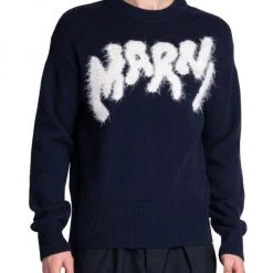 Marni Furry Logo Crewneck Sweater For Men -Cheap Fit N Trends Store unnamed file 192