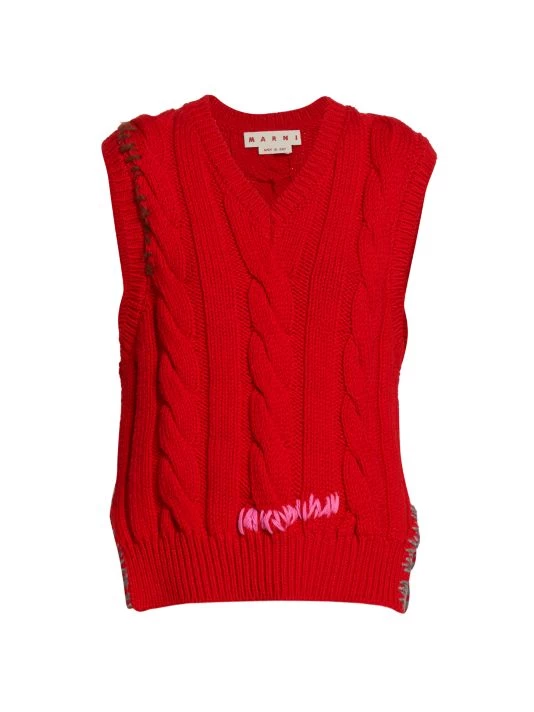 Marni Cable-Knit Sweater Vest 3 Marni Cable-Knit Sweater Vest