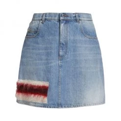 Marni Appliquéd Cotton Denim Skirt