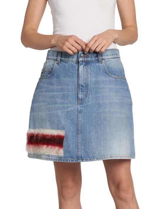 Marni Appliquéd Cotton Denim Skirt 5 Marni Appliquéd Cotton Denim Skirt - Image 3