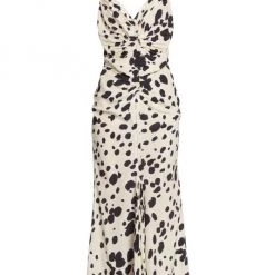 Marni Dot-Print Silk Midi-Dress