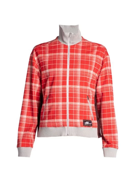 Marni Plaid Side-Stripe Track Jacket For Men 3 Marni Plaid Side-Stripe Track Jacket For Men
