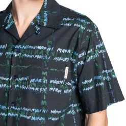 Marni Sketched Logo Poplin Shirt For Men -Cheap Fit N Trends Store unnamed file 343