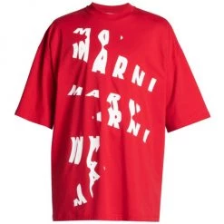 Marni Printed Oversized Logo T-Shirt For Men