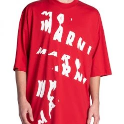 Marni Printed Oversized Logo T-Shirt For Men -Cheap Fit N Trends Store unnamed file 352