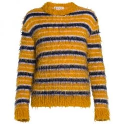 Marni Striped Mohair-Blend Crewneck Sweater For Men