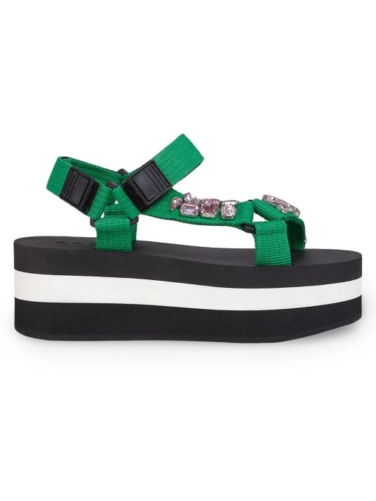 Marni Crystal-Emellished Flatform Sandals Garden Green 3 Marni Crystal-Emellished Flatform Sandals Garden Green