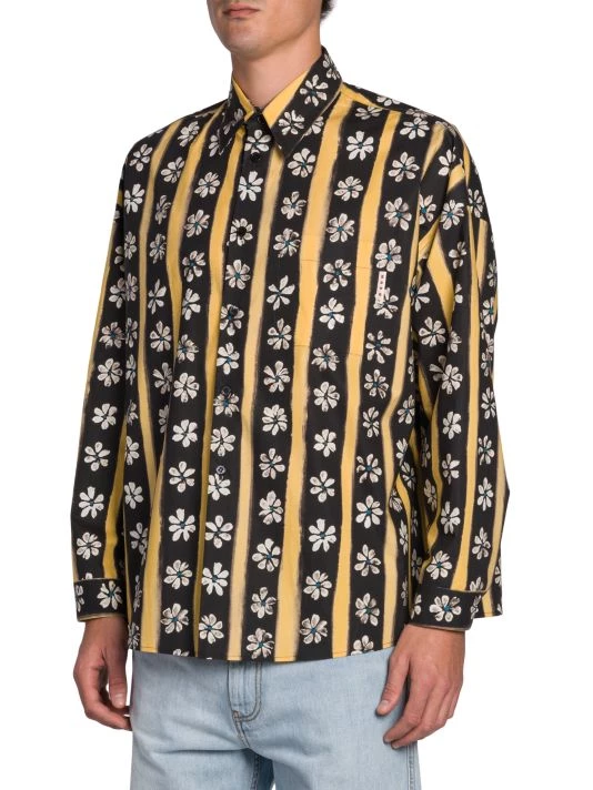 Marni Striped Floral Print Long-Sleeve Shirt For Men 6 Marni Striped Floral Print Long-Sleeve Shirt For Men - Image 4