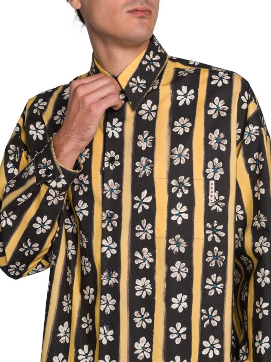 Marni Striped Floral Print Long-Sleeve Shirt For Men 8 Marni Striped Floral Print Long-Sleeve Shirt For Men - Image 6