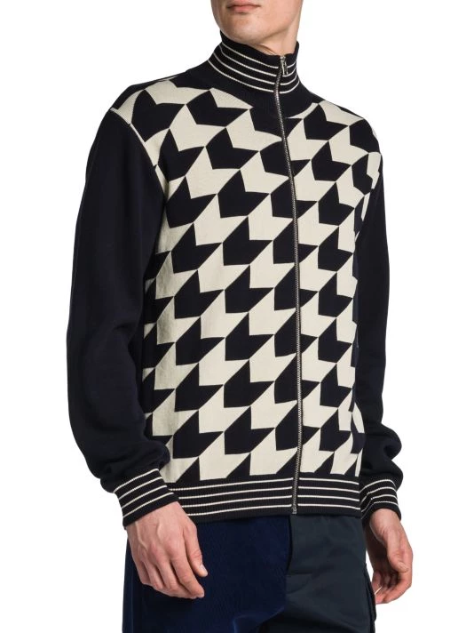 Marni Pied De Poule Jacquard Zip Cardigan For Men 6 Marni Pied De Poule Jacquard Zip Cardigan For Men - Image 4