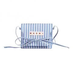 Marni Mini Striped Poplin Accordion Bag For Men Pink Gummy Iris
