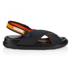 Marni Fussbett Leather Slingback Sandals For Men Fluo Orange Black -Cheap Fit N Trends Store unnamed file 684
