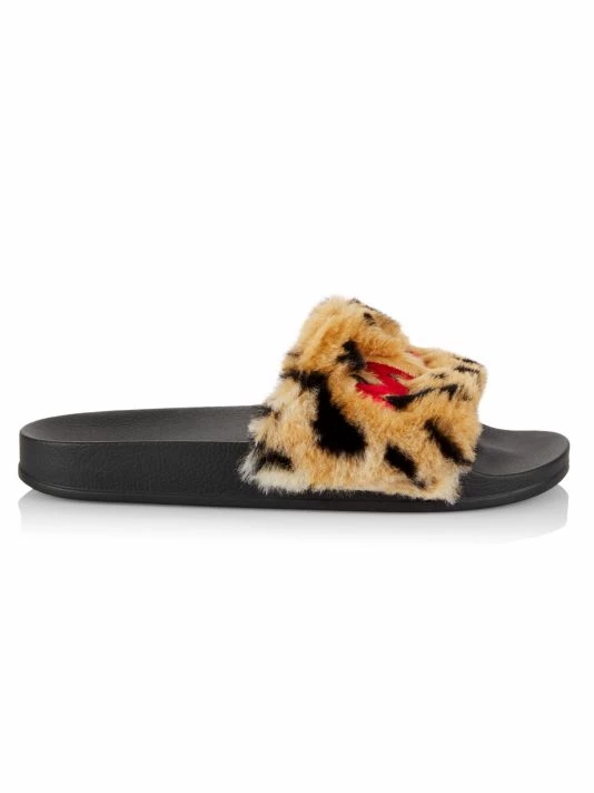 Marni Logo Leopard Faux Fur Pool Slides 3 Marni Logo Leopard Faux Fur Pool Slides