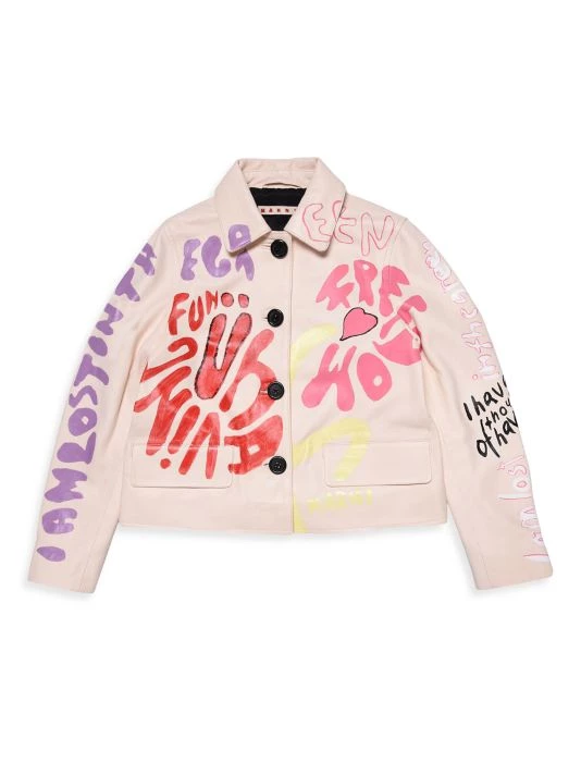 Marni Girl's Leather Jacket For Kids 3 Marni Girl's Leather Jacket For Kids