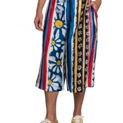 Marni Striped & Floral Print Coulotte Pants For Men -Cheap Fit N Trends Store unnamed file 705