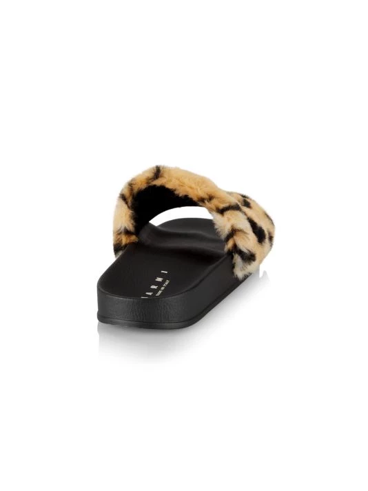 Marni Logo Leopard Faux Fur Pool Slides 5 Marni Logo Leopard Faux Fur Pool Slides - Image 3