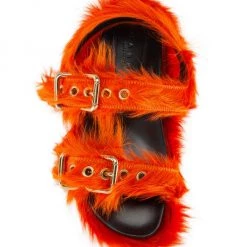 Marni Fussbett Two-Buckle Calf Hair Sandals Yellow -Cheap Fit N Trends Store unnamed file 723