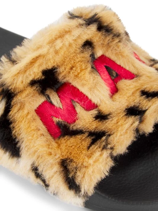Marni Logo Leopard Faux Fur Pool Slides 8 Marni Logo Leopard Faux Fur Pool Slides - Image 6