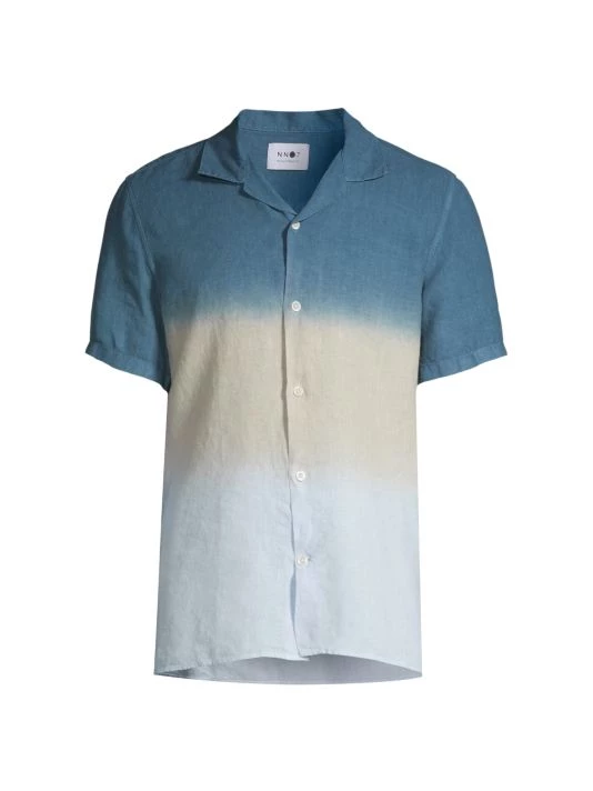 NN07 Linen Ombré Short-Sleeve Shirt For Men 3 NN07 Linen Ombré Short-Sleeve Shirt For Men