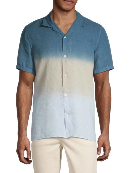 NN07 Linen Ombré Short-Sleeve Shirt For Men 5 NN07 Linen Ombré Short-Sleeve Shirt For Men - Image 3